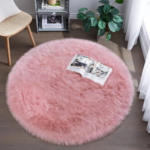 Miniatura 35 de Alfombra de piel sintética para sofá, silla, alfombra pequeña beige para dormitorio, 2 x 3 pies, alfombras peludas para habitación de los niños