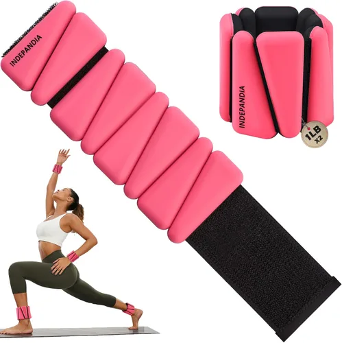 Miniatura 18 de Pesas de muñeca y tobillo para mujeres y hombres, brazaletes con peso ajustables de 2 libras/4 libras para aumentar la quema de calorías y la Beige