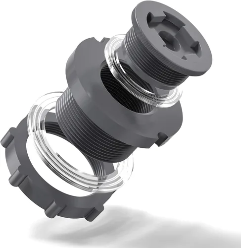 Miniatura 3 de TAISHER 2 piezas de adaptador de conector de tanque de mamparo de PVC negro de 1-1/4'' con tapones y junta para tanque de agua, barriles de lluvia