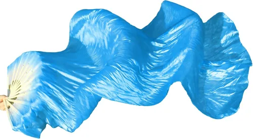 WEISIPU Velos de seda sintética hechos a mano para fanáticos de danza del vientre, velos largos de bambú disponibles en 8 impresionantes colores