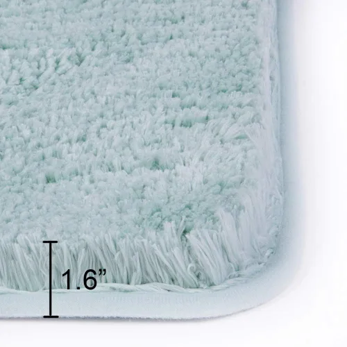 Miniatura 2 de Walensee - Juego de tapete antideslizante para baño, mullido, de suave microfibra, absorbente de agua, lavable a máquina, alfombra de felpa gruesa