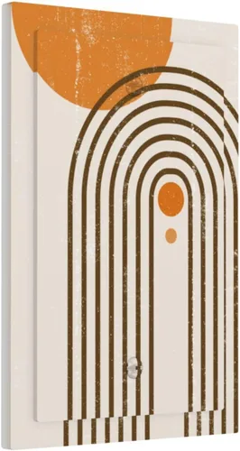 Miniatura 172 de Cubiertas Decorativas para Placas de Interruptor Abstracto Moderno de Mediados de Siglo Arco Boho Sol Dorado Hoja 1 Gang Placa de Pared Cubierta