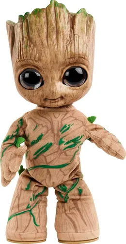 Mattel Marvel - Figura de peluche de Groovin' Groot bailando y parlante de la serie Disney+ I Am Groot, juguete suave para niños, fanáticos y