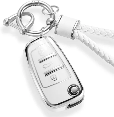 Miniatura 34 de Funda para Llavero Mercedes con Llavero de Cuerda Trenzada de Metal, Funda de Llave Suave Mejorada para Carcasa de Llavero Remoto Inteligente Sin