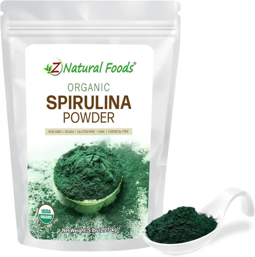 Polvo orgánico de espirulina – 5 libras – Increíble superalimento de algas verdes azules – rico en aminoácidos, vitaminas y minerales – Mezcla en