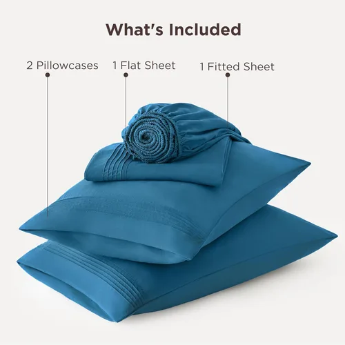 Miniatura 7 de Bedsure - Juego de sábanas queen para dormitorio, extrasuaves y transpirables con fundas de almohada, 4 piezas, esquinas profundas para colchones