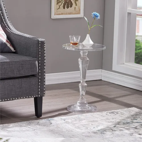 Miniatura 6 de Mesa auxiliar de acrílico para muebles, mesa auxiliar de acrílico para beber alimentos, mesas pequeñas y modernas transparentes para sala de estar