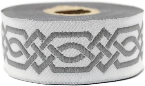 Miniatura 24 de Carrete de 10.9 yardas 0.79 pulgadas de ancho azul celta Claddagh bordado Jacquard Ribbon 20272