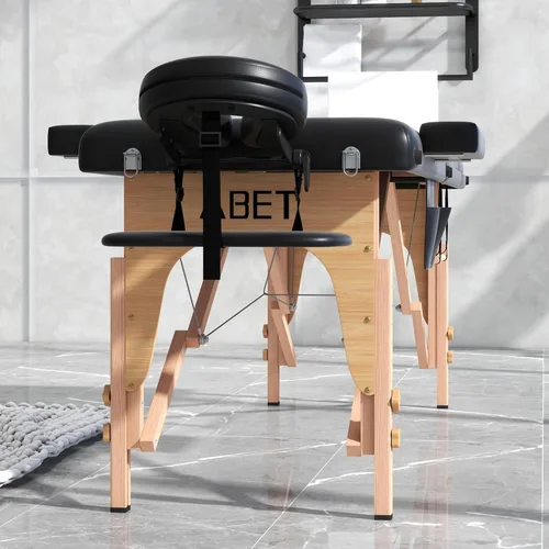 Miniatura 9 de ABET Mesa de masaje, cama plegable portátil de 3 cuerpos para extensiones de pestañas, altura ajustable, ligera, profesional, mesa de spa facial