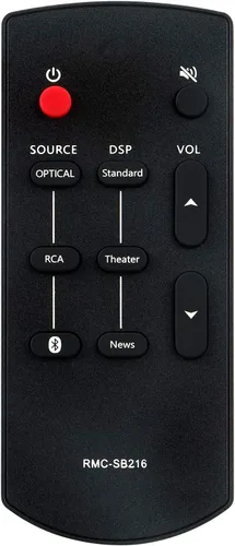 RMC-SB216 RMCSB216 Reemplazo de control remoto apto para Insignia SB216 Mini 2.0 Barra de sonido NSSB216 NS-SB216 NS-SB216-VG SB216 Barra de sonido
