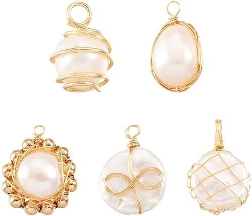 Miniatura 8 de Colgantes de perlas de agua dulce cultivadas naturales mezcladas teñidas perlas reales colgantes para pendientes, collares, pulseras joyería