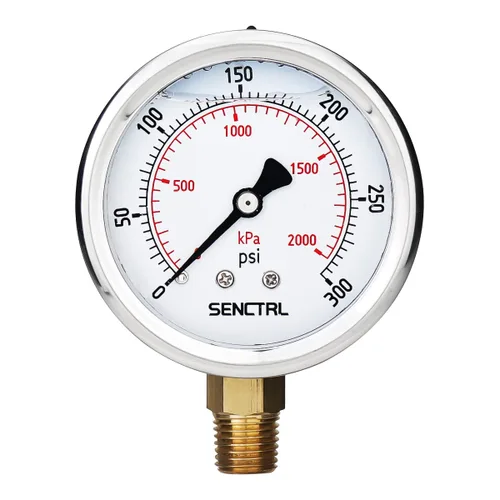 Miniatura 13 de SENCTRL 0-200 Psi Presión de Líquido Llenó de Glicerina, Medidor de Presión con Esfera de 2.5 Pulgadas, Montaje Inferior de 1/4 Pulgada NPT, Caja