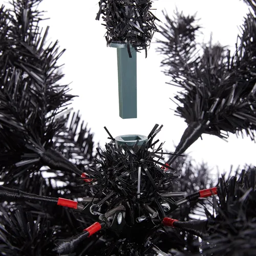 Miniatura 9 de Yaheetech - Árbol de pino artificial de Halloween negro de 4.5 pies, para decoración de fiestas en casa, oficina, fiestas, en interiores