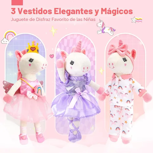 Miniatura 4 de Juguetes de unicornios para niñas de 4 a 6 años, muñeca de bailarina, juguetes de peluche para niñas de 4 a 5 años, muñeca de ballet con bolsa