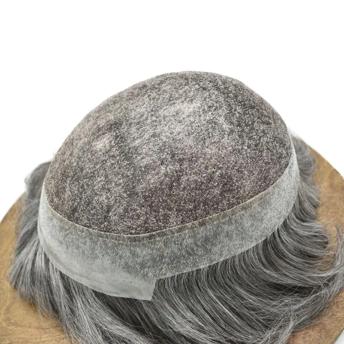 Miniatura 140 de Sistema de reemplazo de cabello de encaje francés para hombre, piezas de cabello de aspecto natural, encaje frontal, negro, marrón, rubio, gris
