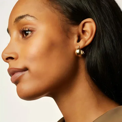 Miniatura 109 de Aretes de aro gruesos de oro para mujer, chapados en oro de 14 quilates, aretes de aro triple, hipoalergénicos, a la moda, aretes de aro gruesos