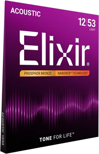 Miniatura 14 de Elixir, cuerdas de bronce para guitarra acústica 80/20 con recubrimiento Polyweb, extralivianas (.010-.047)