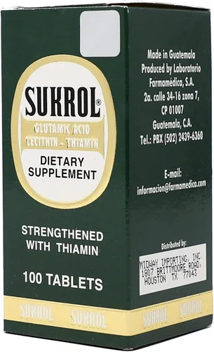 Miniatura 4 de Sukrol, Ácido Glutámico, Lecitina y Thiamin, Suplemento alimenticio vitamínico que te ayudará mejorar tu salud física y mental, Ayuda a mejorar tu