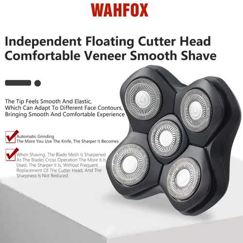 Miniatura 9 de Hojas de repuesto universales de 5 hojas con cabezal magnético para afeitadora compatibles con afeitadora FREEDOM BIRD, cabezales de repuesto