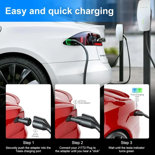 Miniatura 3 de Adaptador de cargador J1772 a Tesla, para Tesla Model-3/Y/X/S con adaptador de carga conectora certificado de seguridad, carga rápida máx 80A 250V