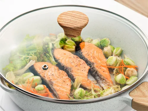 Miniatura 8 de SENSARTE Sartén antiadherente de cerámica para saltear de 12 pulgadas, 5QT, sartén para freír profundamente no tóxica con tapa, utensilios de cocina