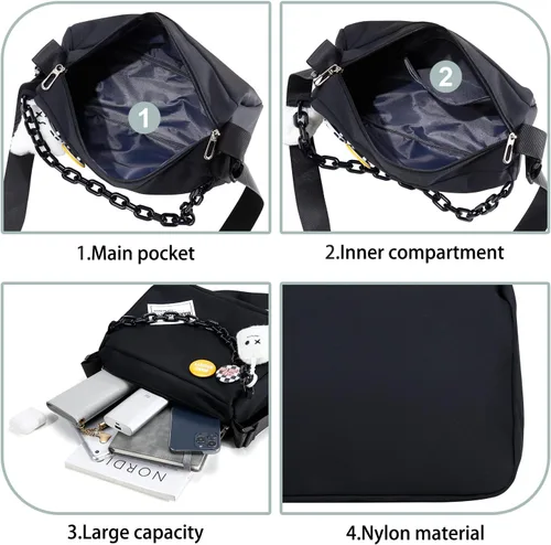 Miniatura 4 de DOB SECHS Bolso bandolera pequeño para mujer, bolso de hombro