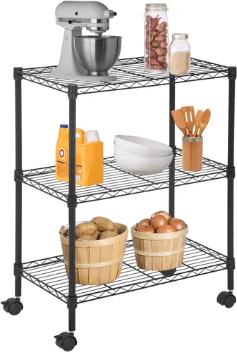 Miniatura 29 de FDW - Estantería metálica : 6 estantes de alambre de acero resistente ajustables, con ruedas, 48 pulgadas (L) x 18 pulgadas (An) x 76 pulgadas (A)