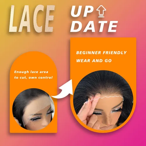 Miniatura 6 de #27 Peluca de encaje frontal rubia miel sin pegamento, onda corporal, pelucas de encaje frontal sintéticas prediseñadas, con línea de cabello #27