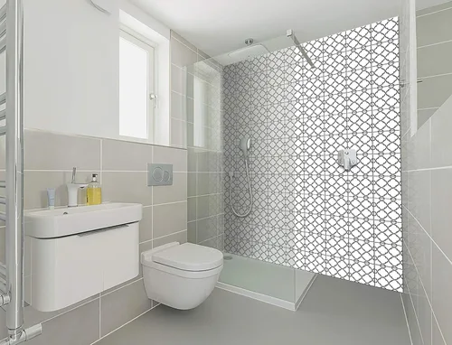 Miniatura 2 de Mi Alma calcomanías para azulejos en blanco y negro para despegar y pegar calcomanías de azulejos, 24 unidades, para azulejos de baño y cocina