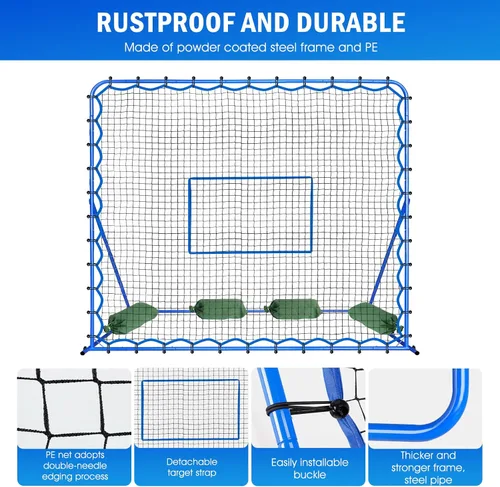 Miniatura 7 de Soccer Baseball Rebounder Net, Soccer Goal Net, Volleyball Softball Rebound Pitchback Net Quick-Switch Angle Training for Control, Passing Practice