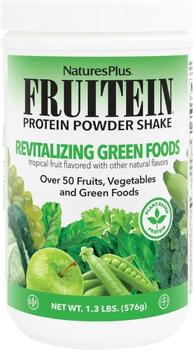 Miniatura 7 de NaturesPlus FRUITEIN - Batido exótico de frutas rojas – 1.3 libras – 0.46 oz de proteína a base de plantas por porción – Apoya la energía