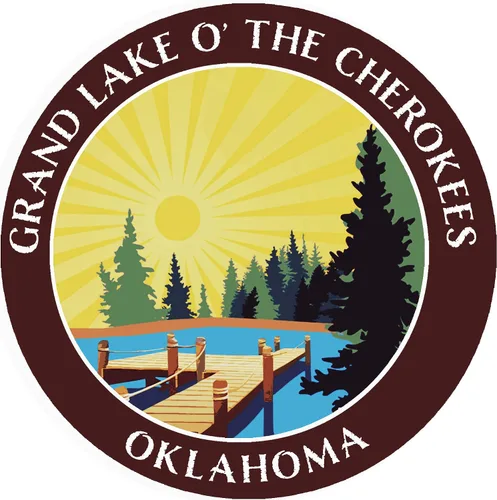 Miniatura 8 de Lake Dock - Grand Lake O' The Cherokees - Oklahoma - Adhesivo adhesivo para ventana de coche y camión de 3.5 pulgadas Rojo
