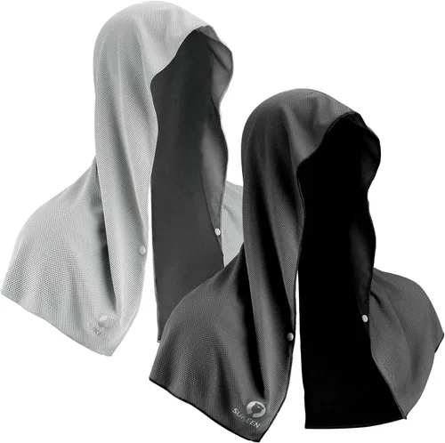 Miniatura 11 de Sukeen Toalla refrescante con capucha para hombres, toallas refrescantes para el cuello y la cara, se enfría cuando está mojado, envolturas