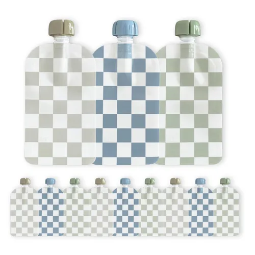 Miniatura 9 de Hippypotamus Bolsas reutilizables de comida para bebés para niños pequeños, sin BPA, aptas para lavavajillas y congelador, recipientes de comida