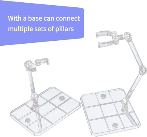 Miniatura 5 de POMER Soporte para figura de acción, 5 piezas de montaje transparente para figura de acción, soporte de soporte para modelo de base, compatible