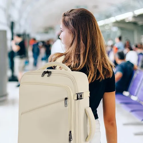 Miniatura 8 de MATEIN Mochila de viaje grande para mujer, mochila ligera de mano y correas de hombro ocultas, mochilas antirrobo impermeables para vuelo, mochilas