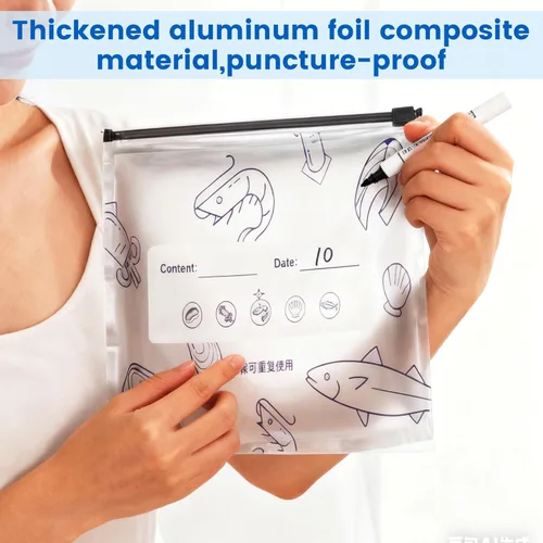 Miniatura 6 de 30 piezas de bolsas reutilizables de aluminio con cierre de cremallera para almacenamiento, 2026 nuevas bolsas de pie de aluminio resellables