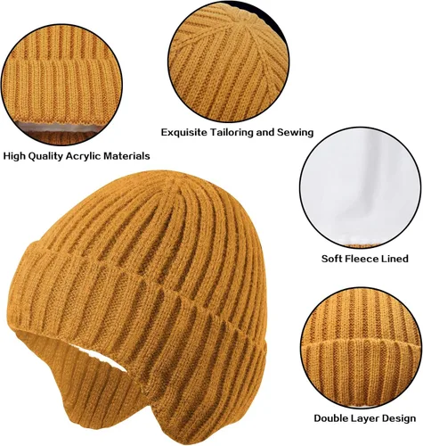 Miniatura 4 de MaxNova Gorro de invierno para bebé, gorro de punto con orejeras para niños y niñas de 0 a 8 años