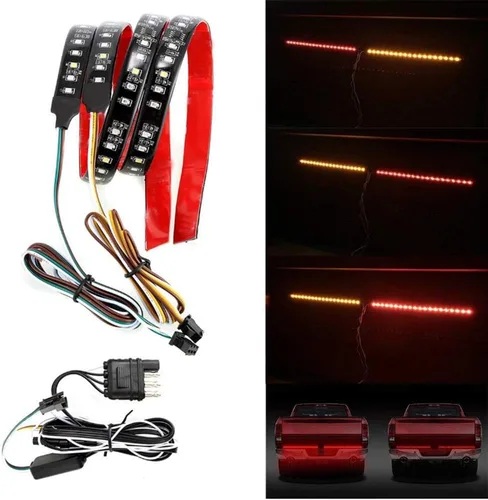 Miniatura 4 de Ricoy Barra de luz LED de triple fila de 40 pulgadas con señal de giro secuencial ámbar para puerta trasera de camión, LED superbrillante
