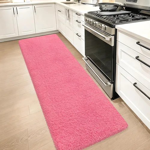 Miniatura 19 de Alfombras suaves para dormitorio, alfombra de pasillo de 2 x 6 pies, alfombra de felpa lanuda antideslizante para mesita de noche, sofá, sala