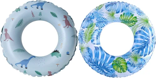 Miniatura 14 de Flotadores de piscina para niños de 5 a 10 años, tubos inflables con rayas simples, bonitos anillos de natación, flotadores, juguetes acuáticos