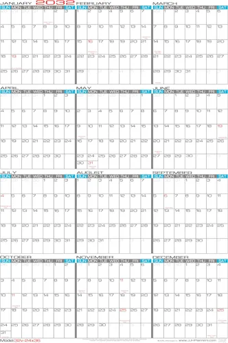 Miniatura 10 de 2026 Paper - Calendario de pared grande borrable de 24 x 36 pulgadas, vertical, anual, de 12 meses