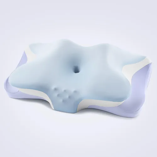 Miniatura 8 de Almohada cervical para el alivio del dolor de cuello, almohadas de espuma viscoelástica de enfriamiento ergonómicas para dormir con funda de Gris