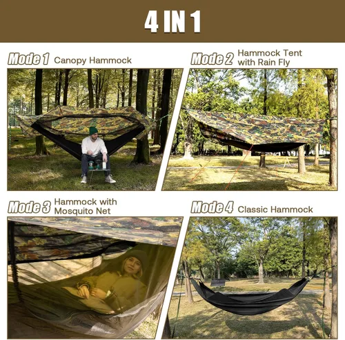 Miniatura 3 de Night Cat Tienda de Campamento con Hamaca: Hamaca Portátil y Ligera de 4 en 1 con Toldo Resistente a la Lluvia y Mosquitero para Senderismo, Selva