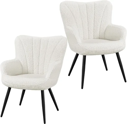 Miniatura 11 de Yaheetech Silla de comedor, 2 piezas, reposabrazos de tela, sillas de restaurante, sillas de recepción de hotel, silla de ocio, sofá, silla lateral