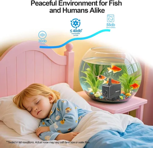 Miniatura 6 de Bomba de agua sumergible de 320 GPH (1200 L/H, 15 W), bomba de fuente silenciosa y de bajo consumo, para acuario, pecera, estanque, fuente, cascada
