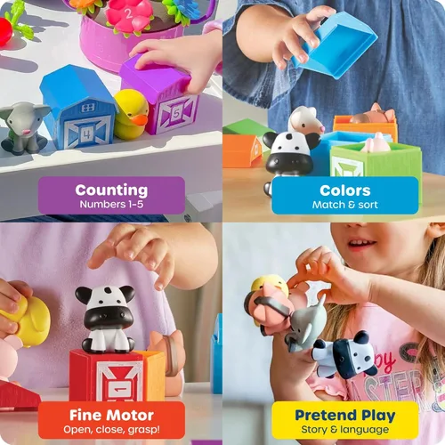 Miniatura 4 de Learning Resources Peekaboo Learning Farm - Animales de granja para niños pequeños, juegos educativos Montessori de motricidad fina, juguetes