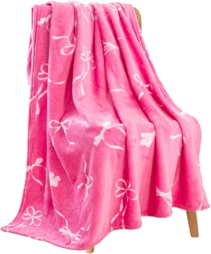 Miniatura 23 de Manta de forro polar suave para primavera de niñas y niños: bebés, pollitos, pájaros, flores en suave y acogedor amarillo, verde, rosa sobre fondo