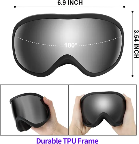 Miniatura 3 de Supertrip Gafas de esquí de nieve antivaho 100% protección UV gafas de esquí snowboard Marco negro/lente gris (Vlt 10%)
