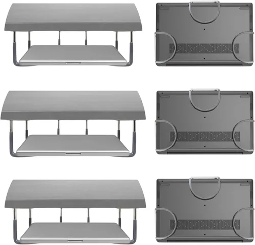 Miniatura 8 de TidyFriend - Soporte de goma para laptop debajo del escritorio, 3 estantes en 1 juegos, soporte para laptop debajo del escritorio, organizador
